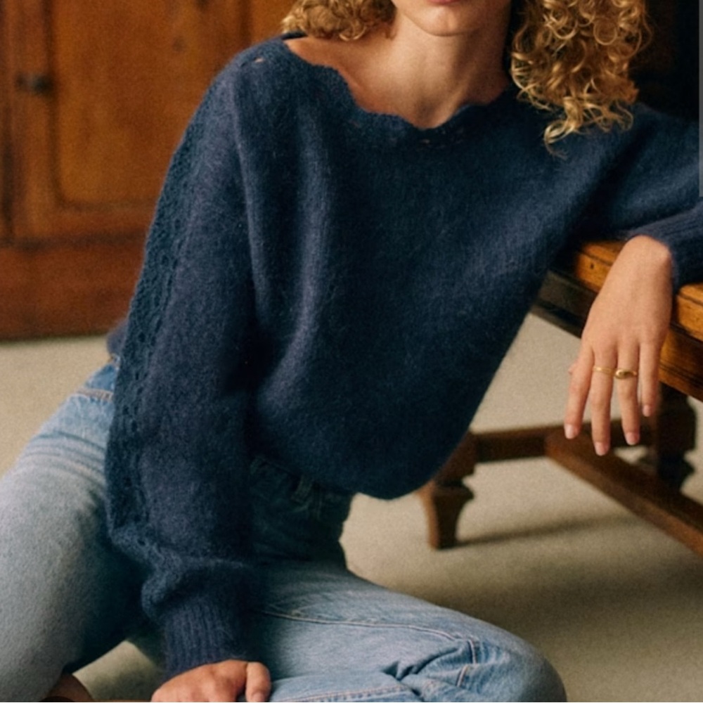 Sezane Stacy Midnight Blue Women's Sweater